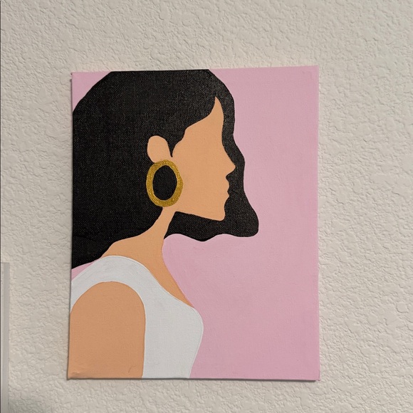 Gilliamsart Other - Hand painted Woman Canvas Art in Pink and Black
